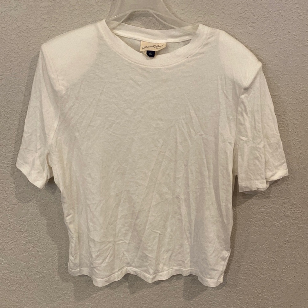 White Shoulder Pad Tee